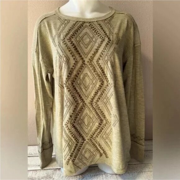 Miss Me Top with Crossover Back & Beading Detail - NWT - Picture 1 of 7